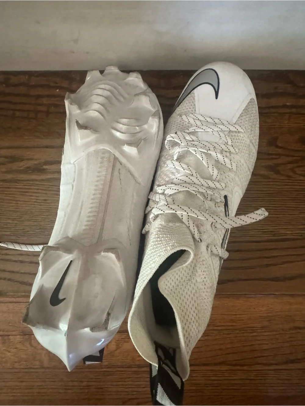 Nike Vapor Edge 360 Men’s White and Black High-Top Football Cleats